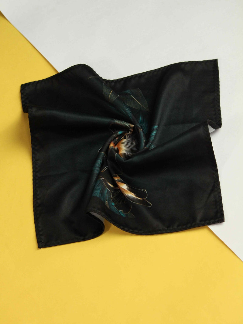 Black Floral Pocket Square - TOSSIDO