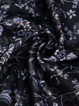 Black Floral Pocket Square - TOSSIDO