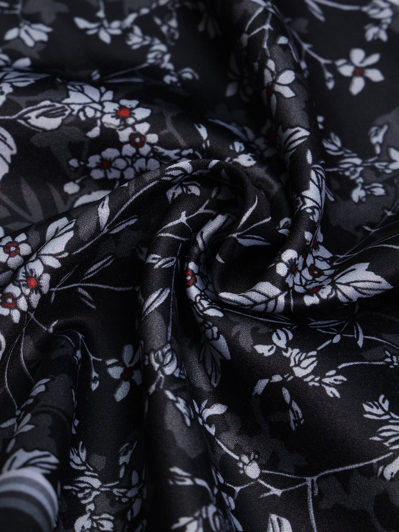 Black Floral Pocket Square - TOSSIDO