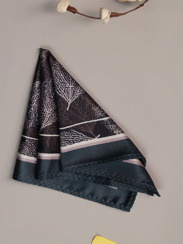 Black Floral Pocket Square - TOSSIDO