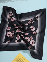 Black Floral Pocket Square - TOSSIDO
