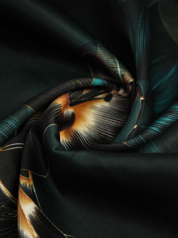 Black Floral Pocket Square - TOSSIDO