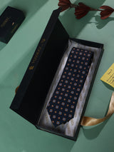 Black Floral Printed Necktie - TOSSIDO