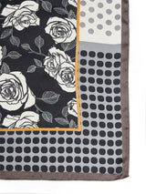 Black Floral Short Scarf - TOSSIDO