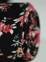 Black Floral Skinny Necktie - TOSSIDO