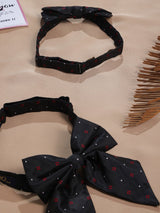 Black Geometric Bowtie Set for Men and Dogs - TOSSIDO