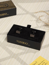 Black Geometric Cufflinks - TOSSIDO