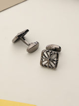 Black Geometric Cufflinks - TOSSIDO