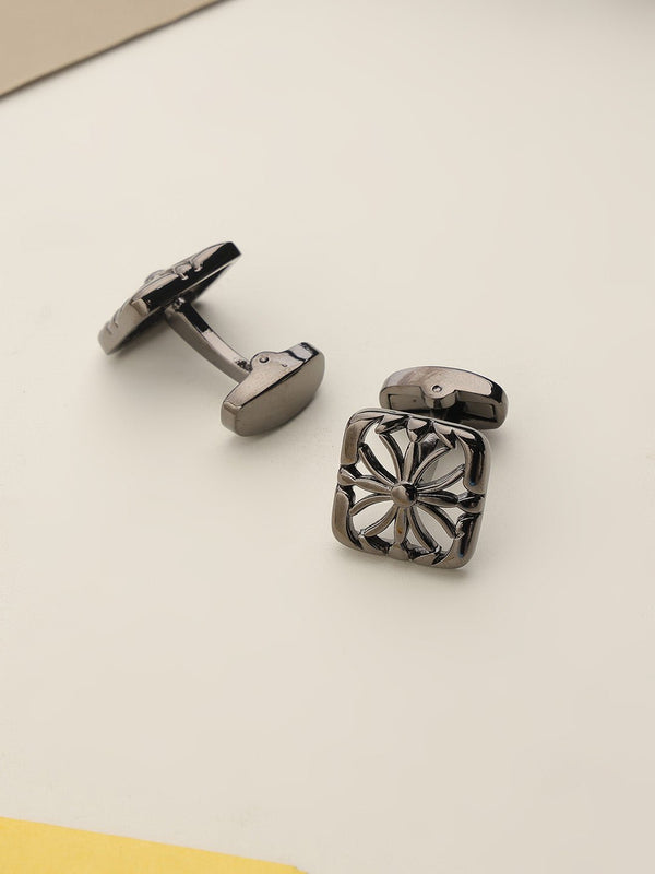 Black Geometric Cufflinks - TOSSIDO