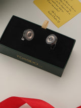 Black Geometric Cufflinks - TOSSIDO