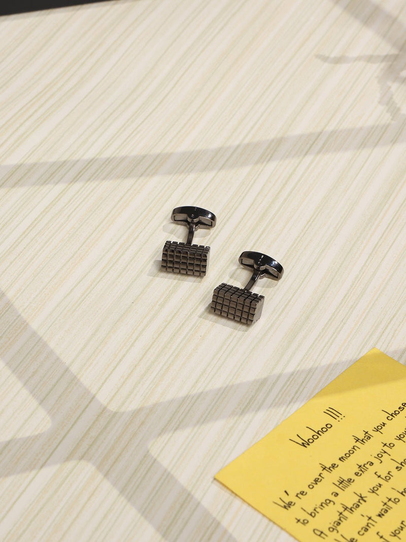 Black Geometric Cufflinks - TOSSIDO