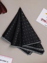 Black Geometric Jacquard Pocket Square - TOSSIDO