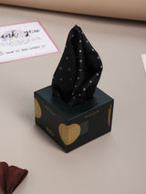 Black Geometric Jacquard Pocket Square - TOSSIDO
