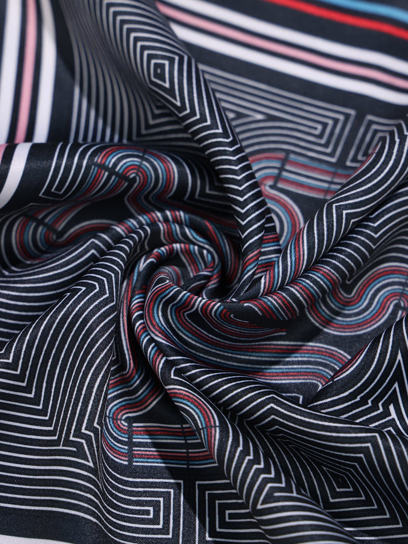 Black Geometric Pocket Square - TOSSIDO
