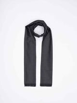 Black Geometric Reversible Stole & Pocket Square Set - TOSSIDO