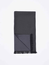 Black Geometric Reversible Stole & Pocket Square Set - TOSSIDO