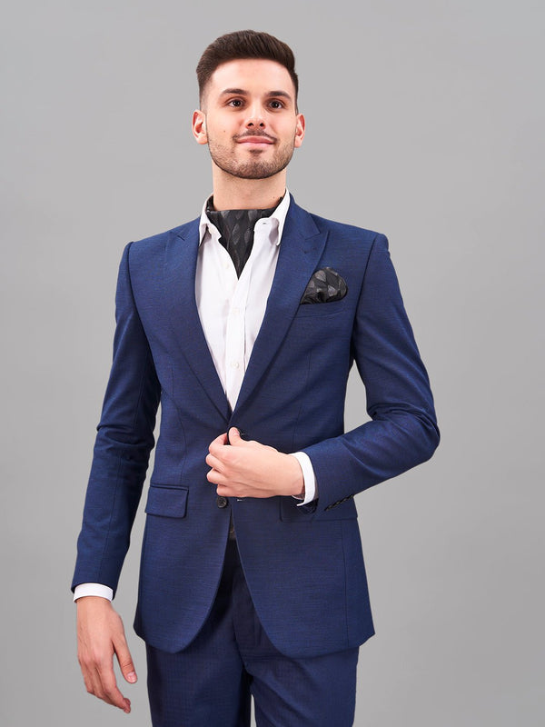 Black Geometric Woven Cravat & Pocket Square Set - TOSSIDO