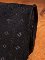 Black Geometric Woven Necktie - TOSSIDO