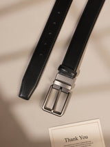 Black Glossy Leather Belt - TOSSIDO