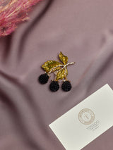 Black & Gold Blackberry Brooch - TOSSIDO