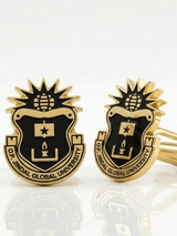 Black & Gold Logo Crest Cufflinks - TOSSIDO