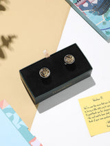 Black & Golden Paisley Cufflinks - TOSSIDO