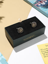 Black & Golden Paisley Cufflinks - TOSSIDO