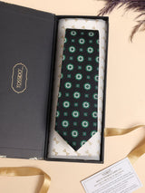 Black & Green Medallion Performance Silk™ Necktie - TOSSIDO