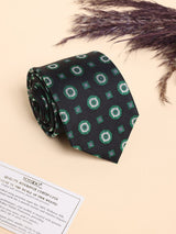 Black & Green Medallion Performance Silk™ Necktie - TOSSIDO