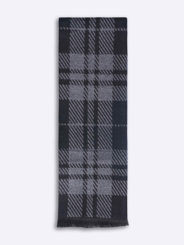 Black & Grey Check Muffler - TOSSIDO