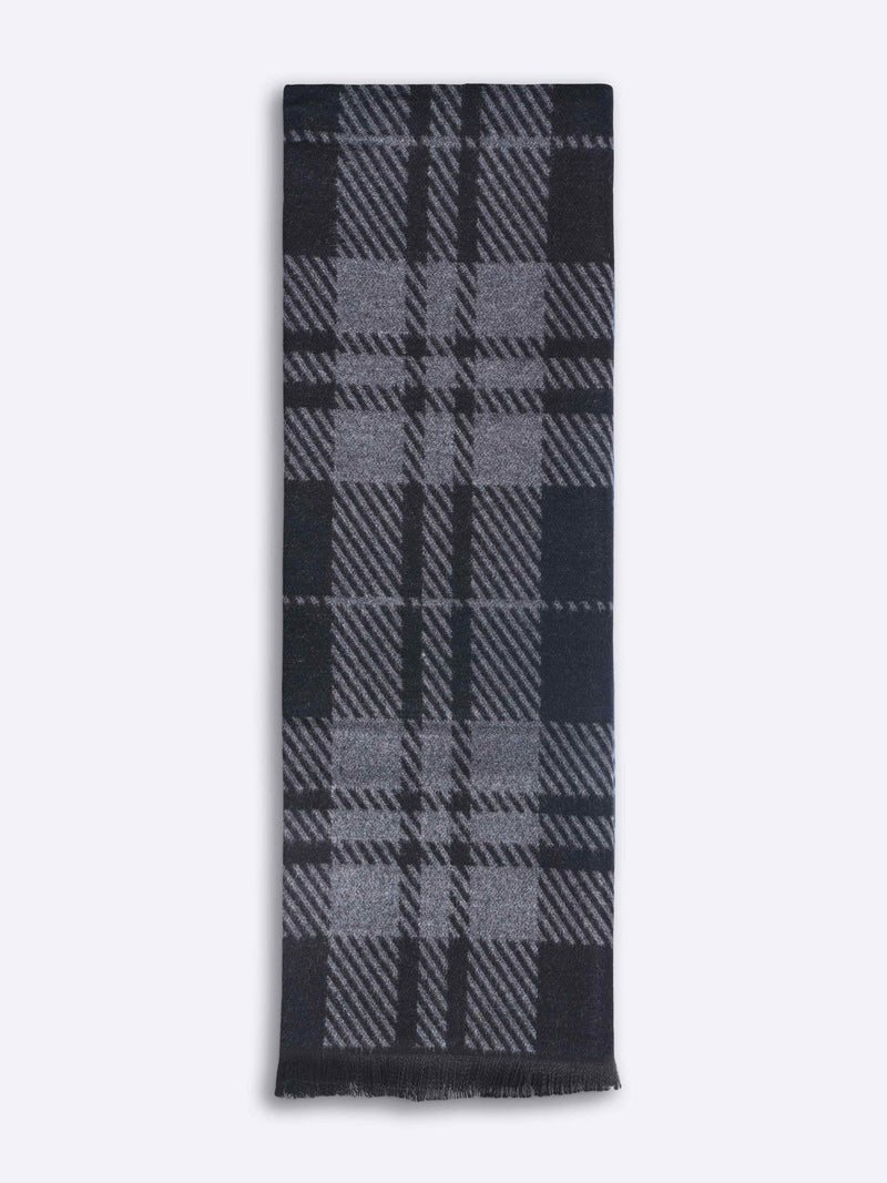 Black & Grey Check Muffler - TOSSIDO