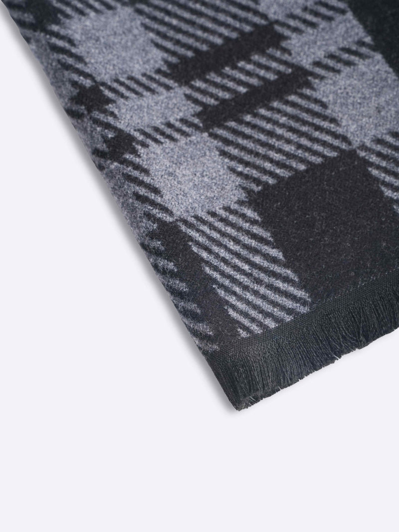 Black & Grey Check Muffler - TOSSIDO