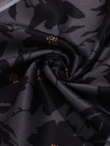 Black & Grey Floral Pocket Square - TOSSIDO