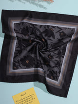 Black & Grey Floral Pocket Square - TOSSIDO