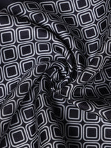 Black & Grey Geometric Silk Pocket Square - TOSSIDO