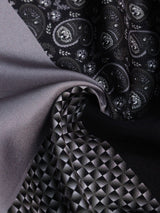 Black & Grey Multipattern Silk Pocket Square - TOSSIDO