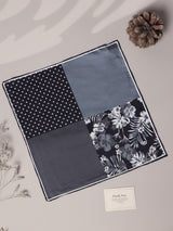 Black & Grey Multipattern Silk Pocket Square - TOSSIDO