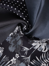 Black & Grey Multipattern Silk Pocket Square - TOSSIDO