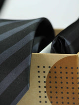 Black & Grey Necktie & Pocket Square Giftset - TOSSIDO