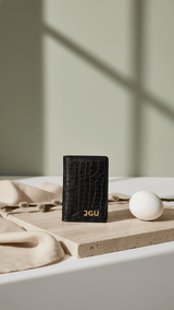Black JGU Regal Croc Wallet Cover - TOSSIDO