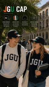 Black JGU Varsity Cap - TOSSIDO