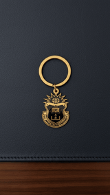 Black on Gold JGU Crest Laminated Keychain - TOSSIDO