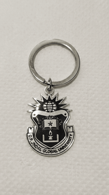 Black on Silver JGU Crest Laminated Keychain - TOSSIDO