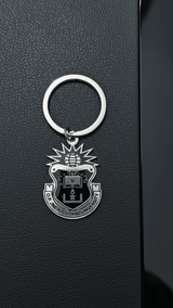Black on Silver JGU Crest Laminated Keychain - TOSSIDO