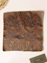 Black & Orange Paisley Jacquard Pocket Square - TOSSIDO