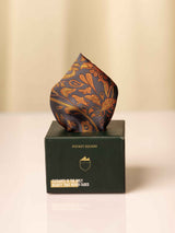 Black & Orange Paisley Jacquard Pocket Square - TOSSIDO
