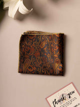 Black & Orange Paisley Jacquard Pocket Square - TOSSIDO