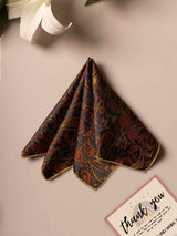 Black & Orange Paisley Jacquard Pocket Square - TOSSIDO
