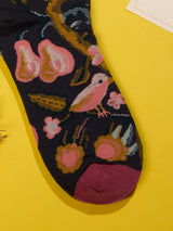 Black Orchard Bird Socks - TOSSIDO