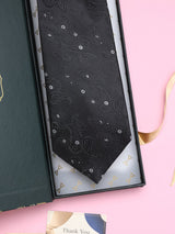 Black Paisley Broad + Long Necktie - TOSSIDO